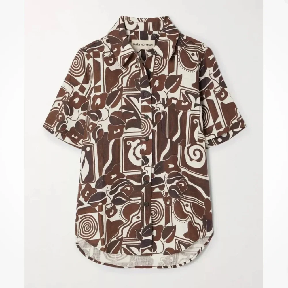 ❌SOLD OUT❌ MARA HOFFMAN Finn printed hemp shirt and straight-leg pants (SET) - Picture 5 of 16